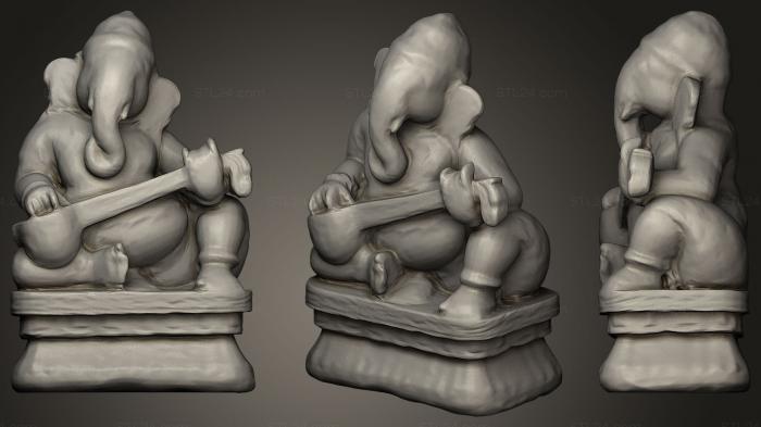 Статуэтки животных (Ганеш Вуд Керу, STKJ_0293) 3D модель для ЧПУ станка